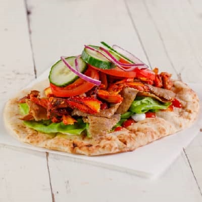 Lamb Doner Kebab in naan bread